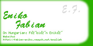 eniko fabian business card